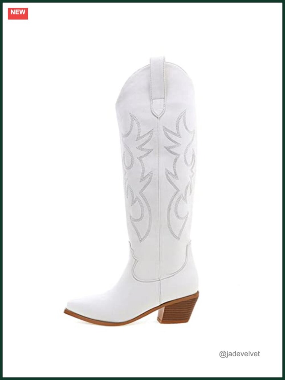 Women's Cowgirl Western Boots Knee High Pull-On Stacked Heel Pointed Toe